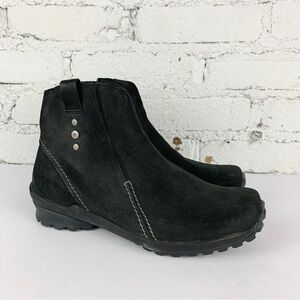 Wolky Zion Waterproof Fur Lined Nubuck Leather Zip Ankle Bootie 40